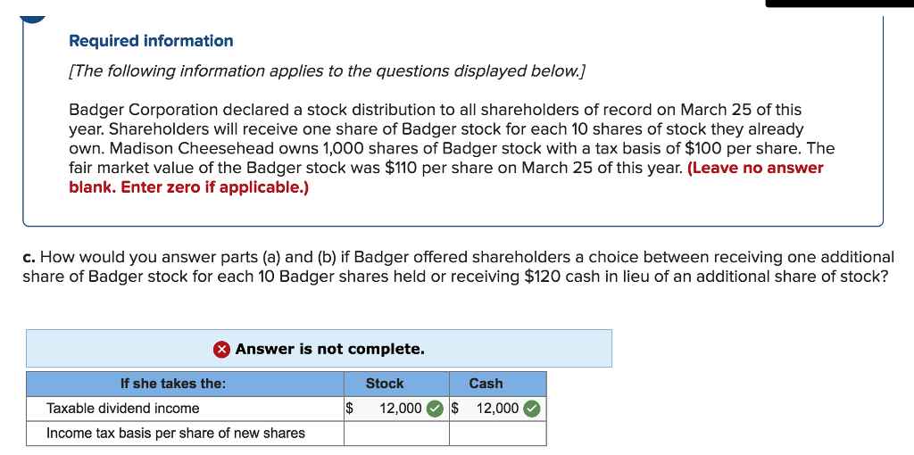 Solved Please help me with the Tax Basis per Share of