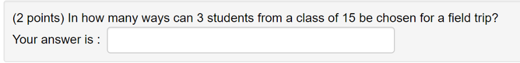 Solved (2 points) In how many ways can 3 students from a | Chegg.com