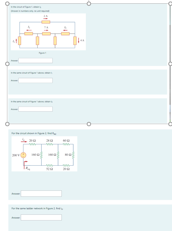 Solved In the circuit of Figure 1. obtain Answer in numbers | Chegg.com