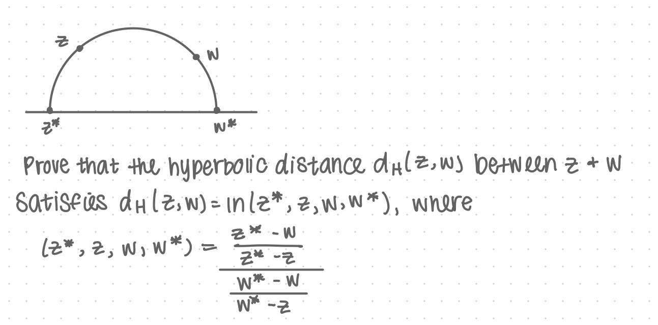 Solved Prove that the hyperbolic distance dH(z,w) between | Chegg.com