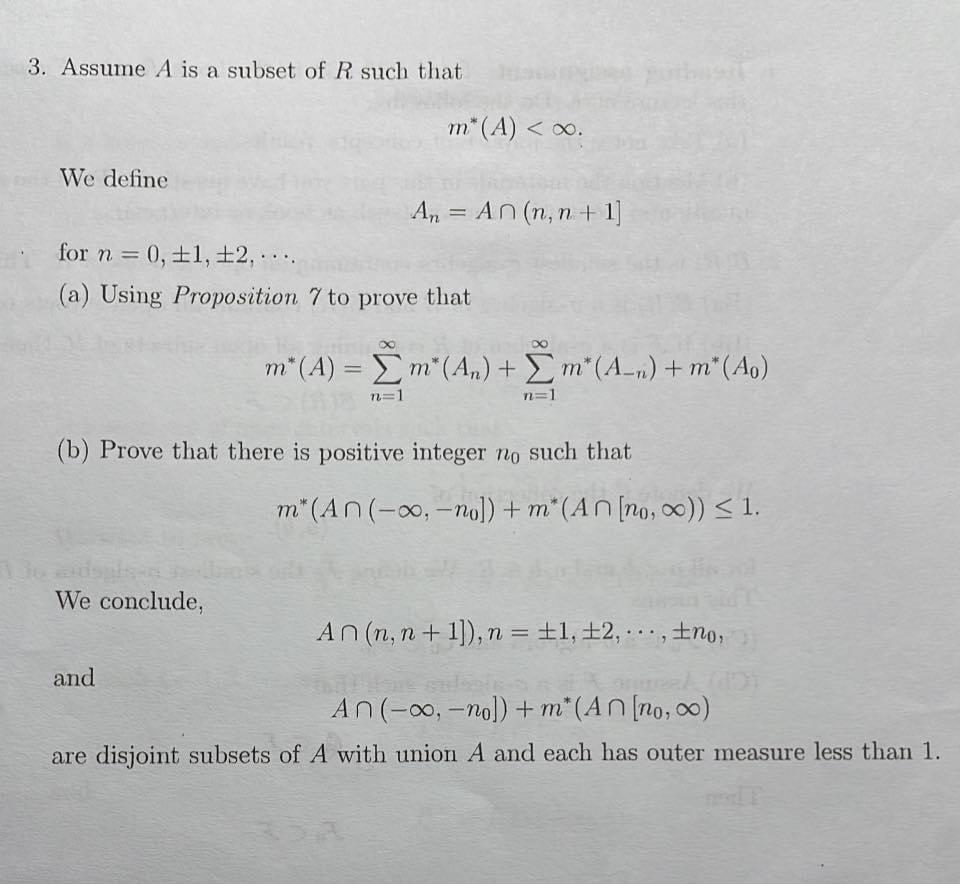 3. Assume A is a subset of R such that m∗(A)