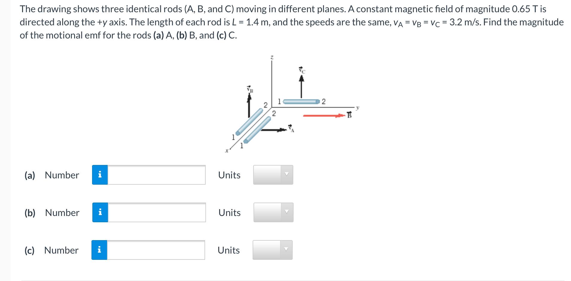 Solved The Drawing Shows Three Identical Rods (A, B, And C) | Chegg.com