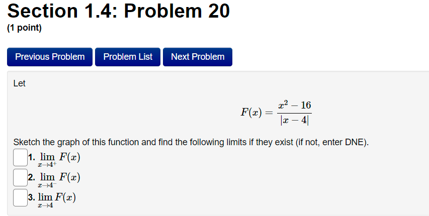 Solved Section 1.4: Problem 20 (1 point) Previous Problem | Chegg.com