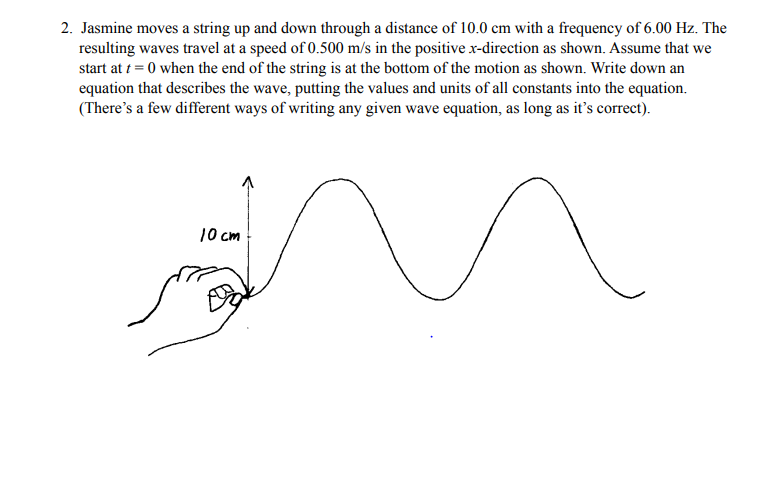 Solved 2. Jasmine moves a string up and down through a | Chegg.com
