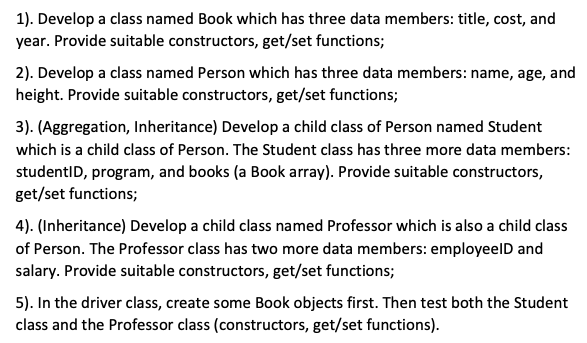 Solved 1). Develop a class named Book which has three data | Chegg.com