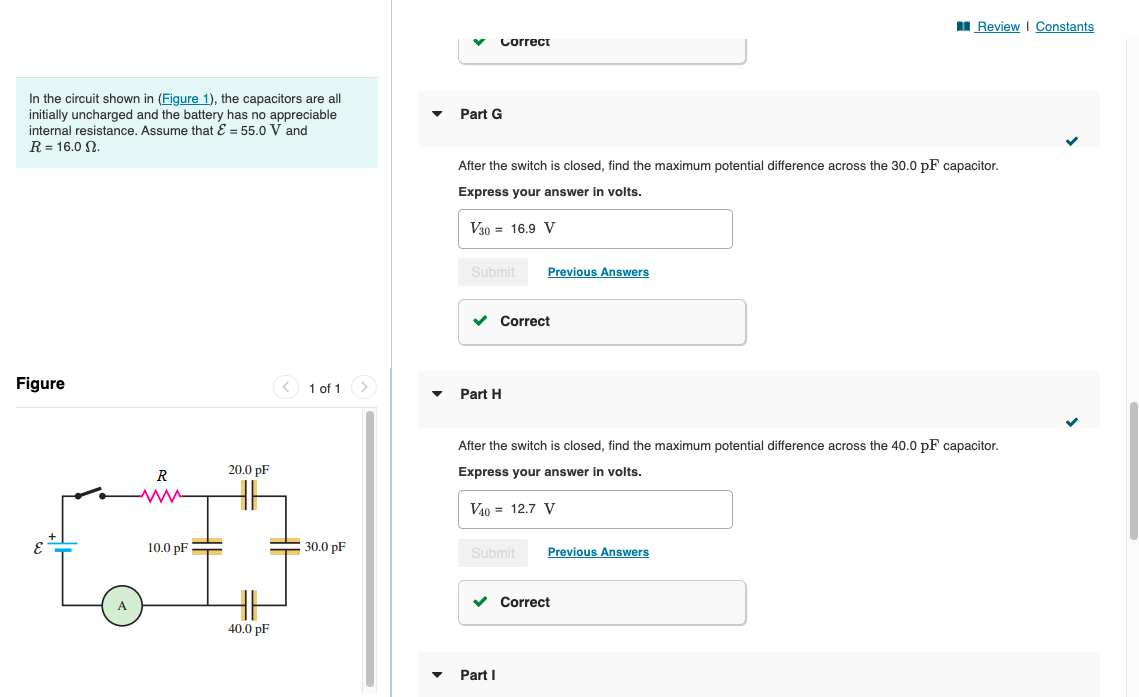 Solved Review | Constants v Part A In the circuit shown in | Chegg.com