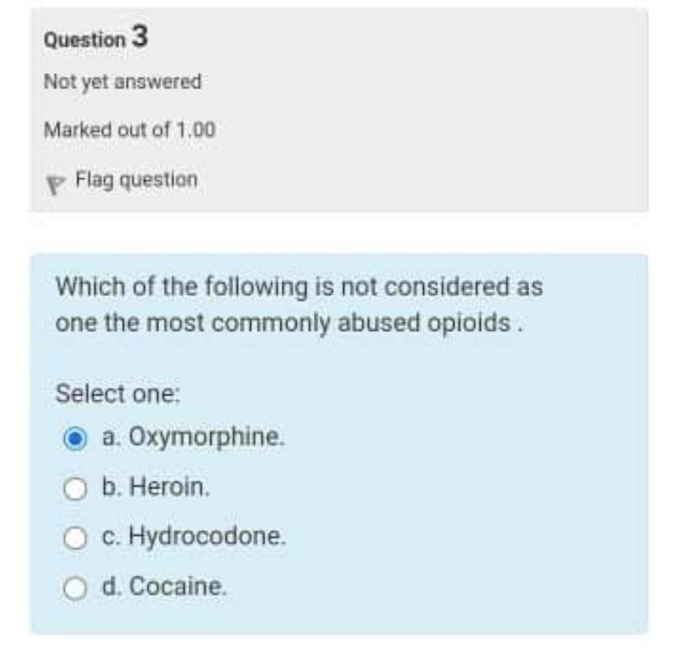 Question 3 Not yet answered Marked out of \( 1.00 \) Flag question Which of the following is not considered as one the most c