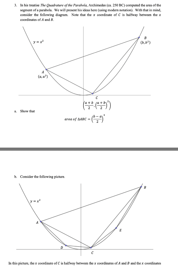 Solved B. Consider The Following Picture. B Y = X2 A E D C | Chegg.com