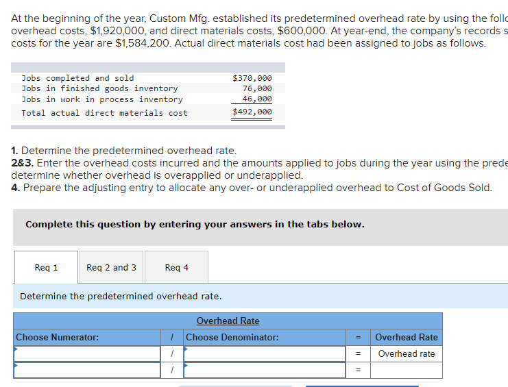 Solved Enter the overhead costs incurred and the amounts | Chegg.com
