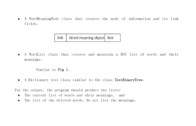 Solved Write a Java program that accepts words and their | Chegg.com