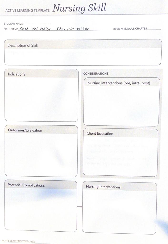 Solved ACTIVE LEARNING TEMPLATE Nursing Skill STUDENT NAME