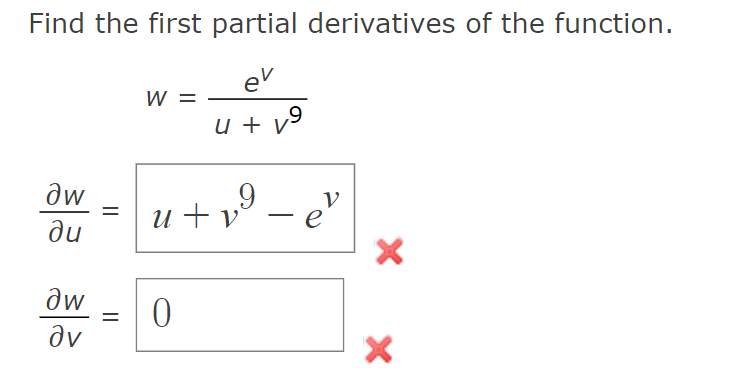 Solved Find the first partial derivatives of the function. | Chegg.com