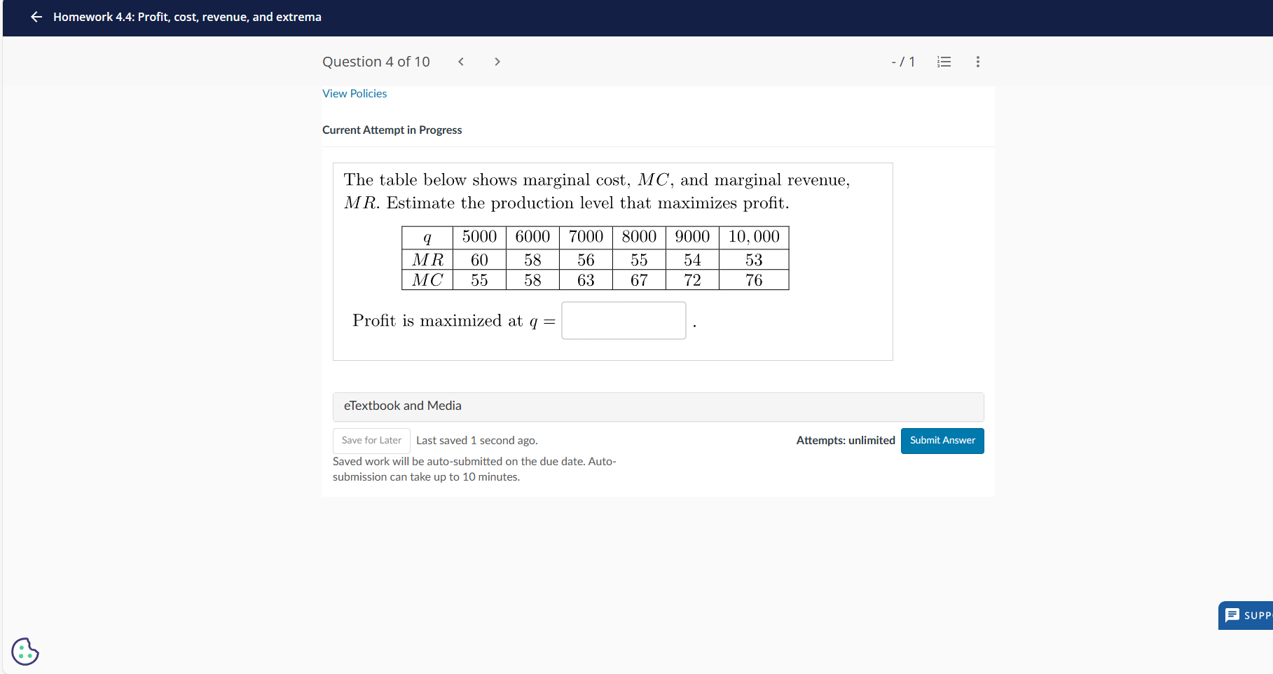 Solved Current Attempt in Progress The table below shows | Chegg.com