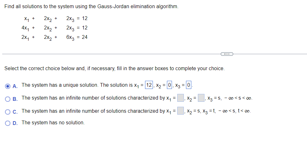 Solved Find All Solutions To The System Using The | Chegg.com