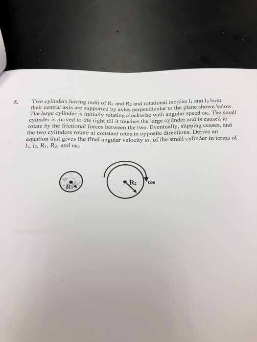 Solved 5. Two cylinders having radii of Ri and Rg and | Chegg.com