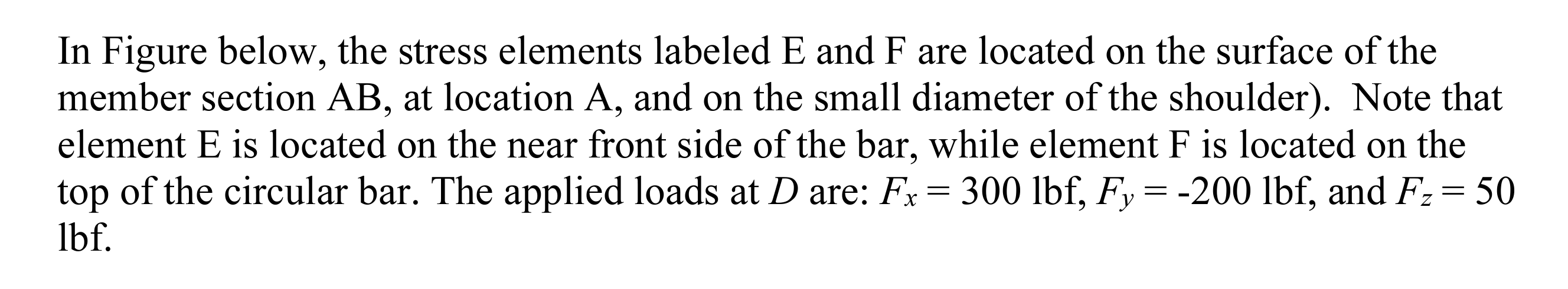 Solved In Figure below, the stress elements labeled E and F | Chegg.com