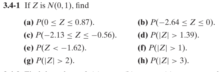 Solved 3 4 1 If Z Is N 0 1 Find A P 0 Z 0 87 C Chegg Com