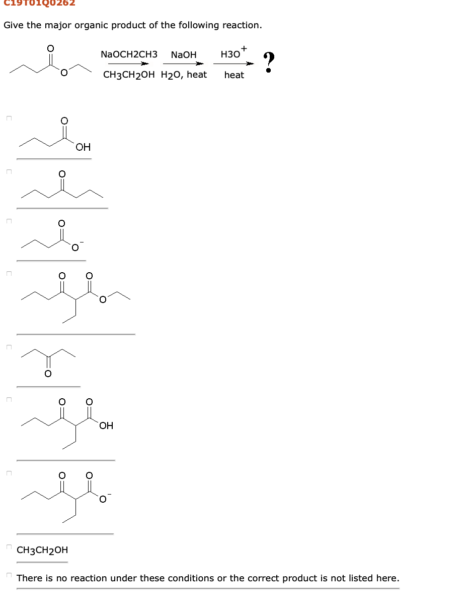 Solved Give the major organic product of the following | Chegg.com