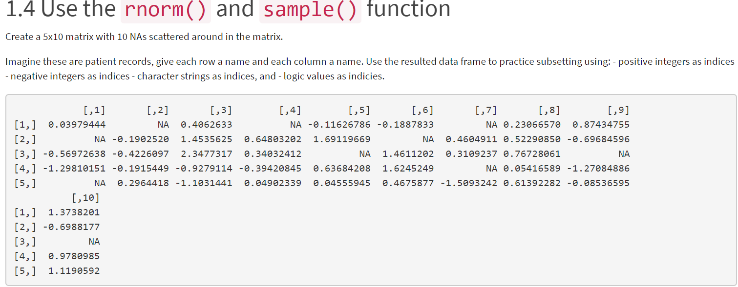 Use the rnorm and sample function in R Create a Chegg