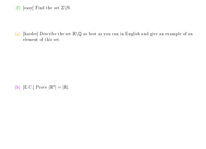 Solved We will review the notation N, Z, Q and R as well as | Chegg.com