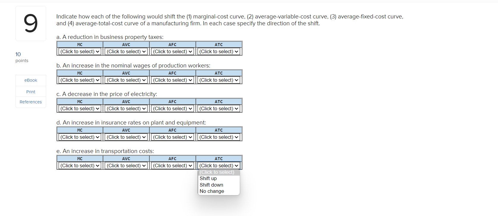 Solved Indicate How Each Of The Following Would Shift The | Chegg.com