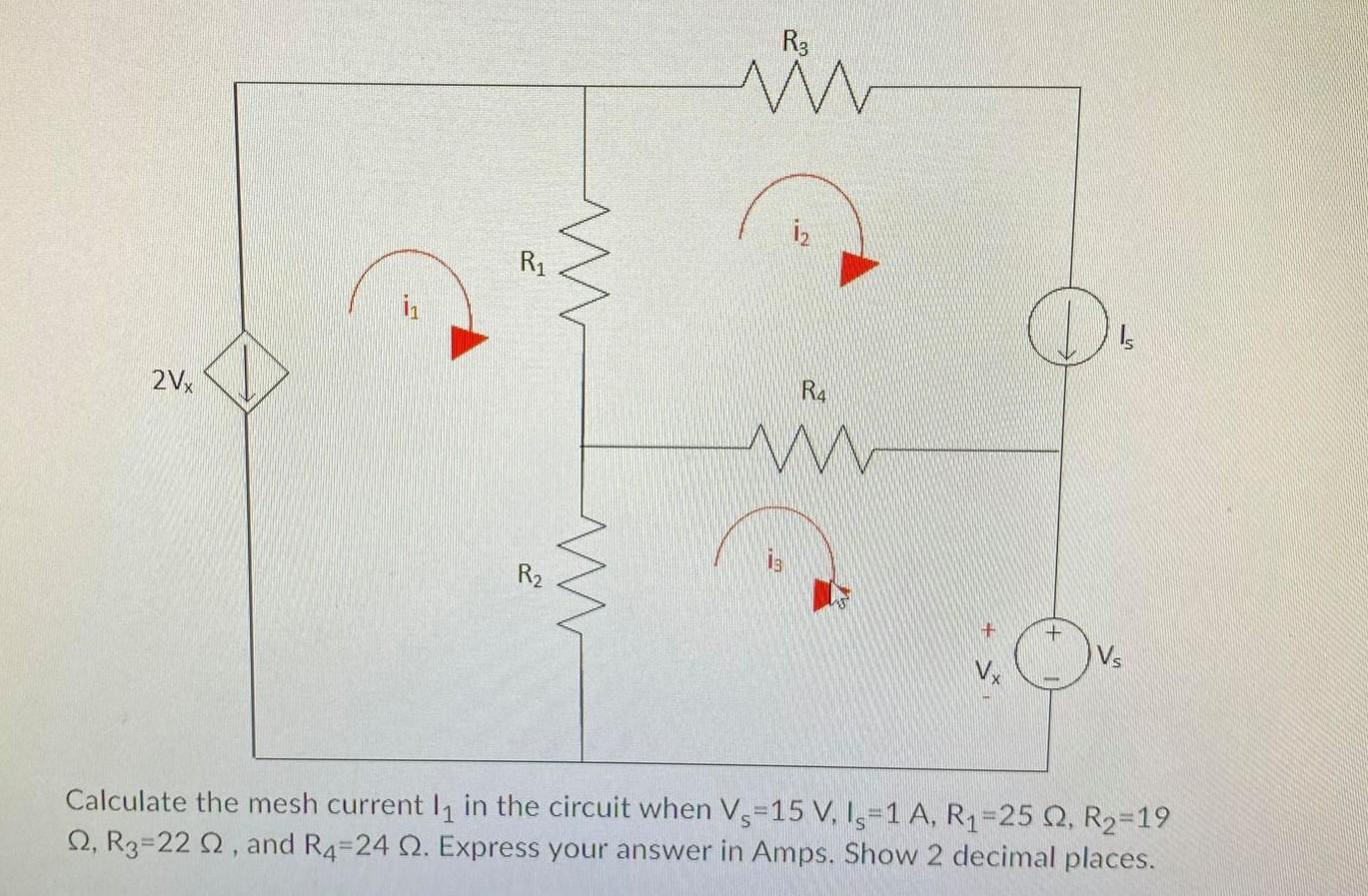 Solved R3 M iz R1 11 0 2x R4 w 13 R2 M + + Is V Calculate | Chegg.com