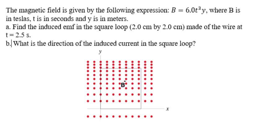 Solved The Magnetic Field Is Given By The Following | Chegg.com