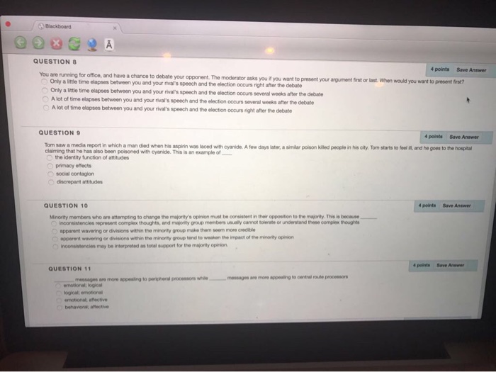 Solved Blackboard QUESTION 8 4 points Save Answer You are | Chegg.com