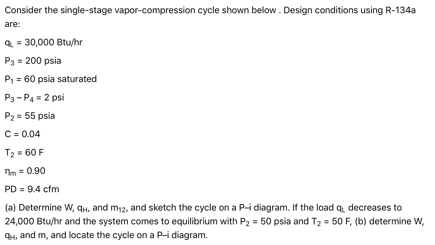 Solved Consider the single-stage vapor-compression cycle | Chegg.com