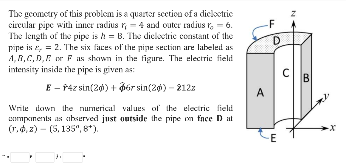 The geometry of this problem is a quarter section of