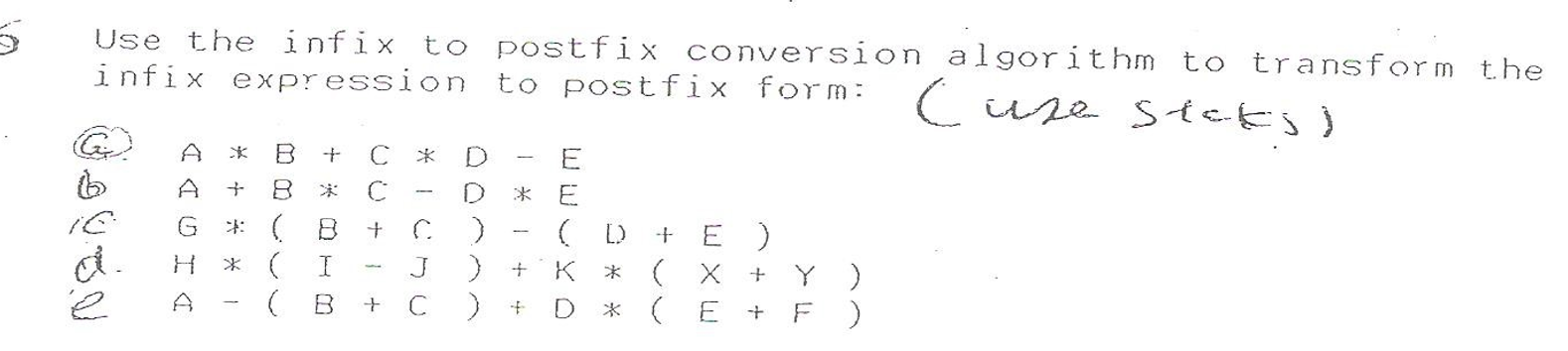 Solved Use The Infix To Postfix Conversion Algorithm To | Chegg.com