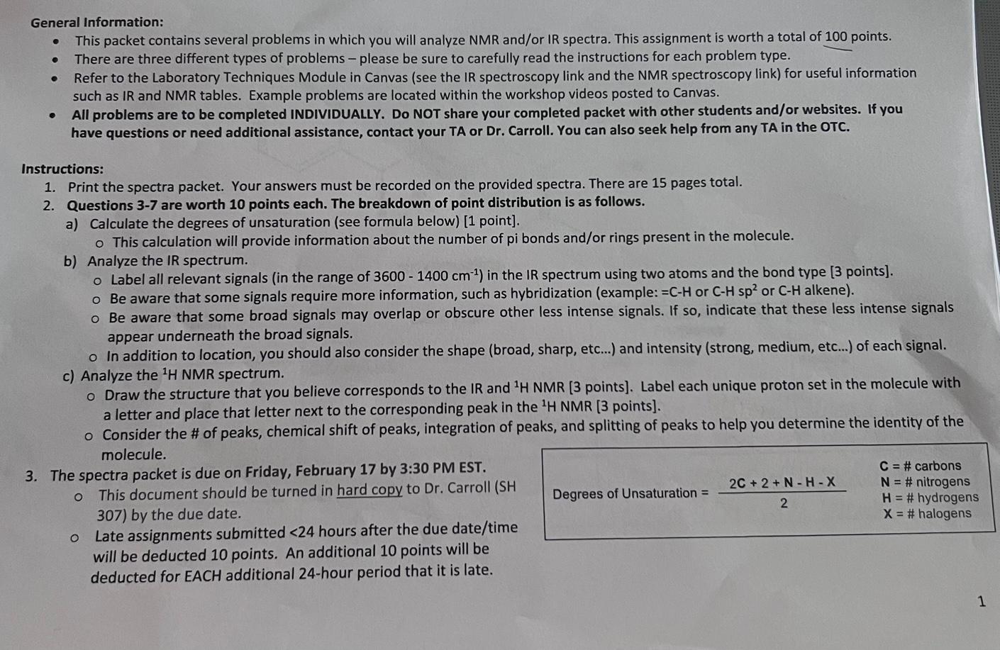 Solved General Information: - This packet contains several | Chegg.com