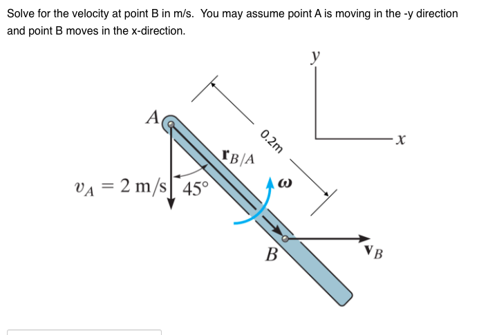 Solved Solve for the velocity at point B in m/s. You may | Chegg.com