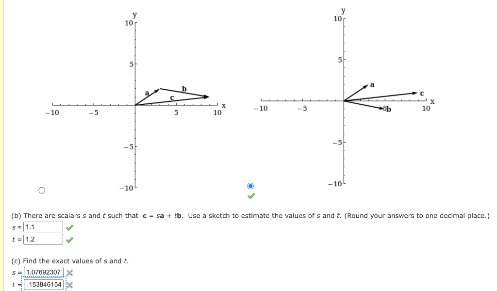 Solved (a) Draw The Vectors A= 3,2 ,b= 5,−1 , And C= 9,1 .0) | Chegg.com