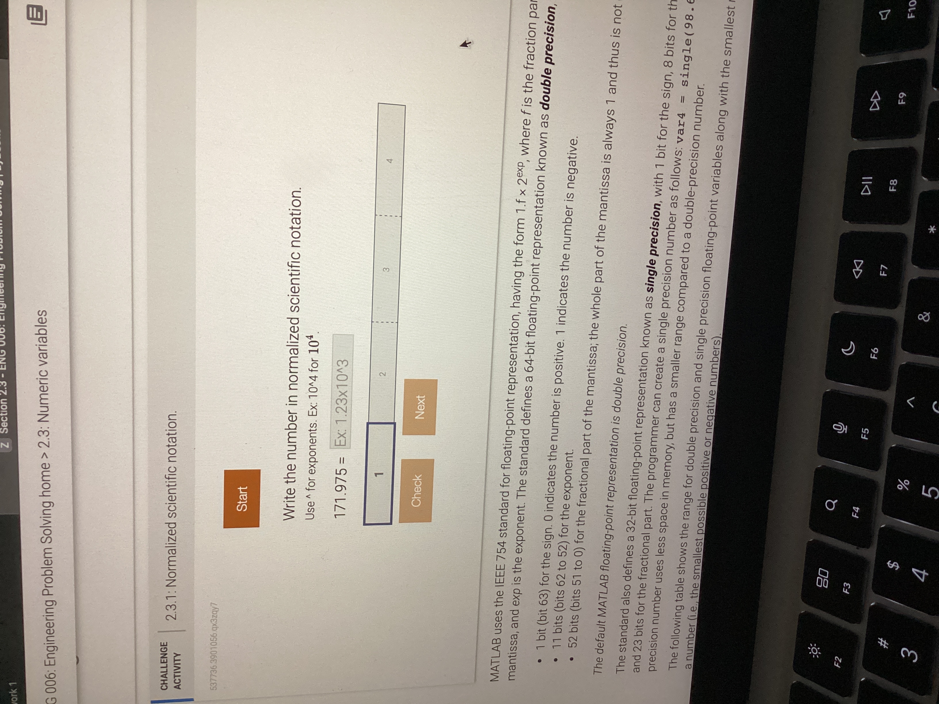 Solved 2.3.1: Normalized scientific notation.Write the | Chegg.com