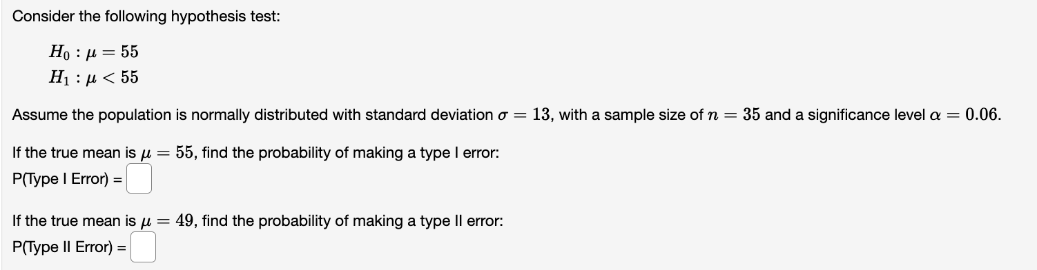 Solved Consider the following hypothesis test: | Chegg.com