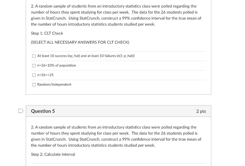 2. A random sample of students from an introductory | Chegg.com
