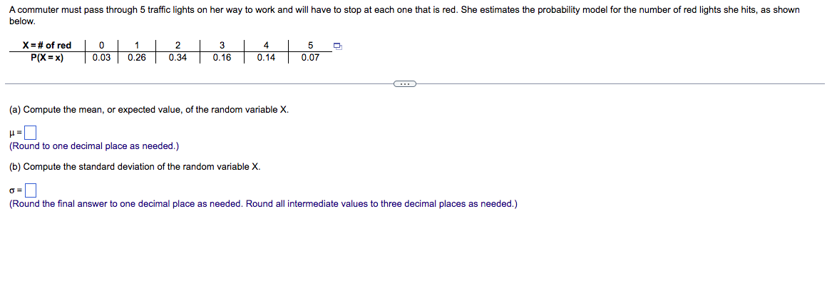 Solved below. (a) Compute the mean, or expected value, of | Chegg.com