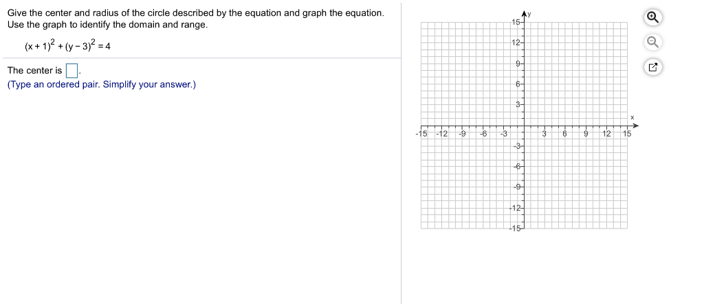Solved Give the center and radius of the circle described by | Chegg.com
