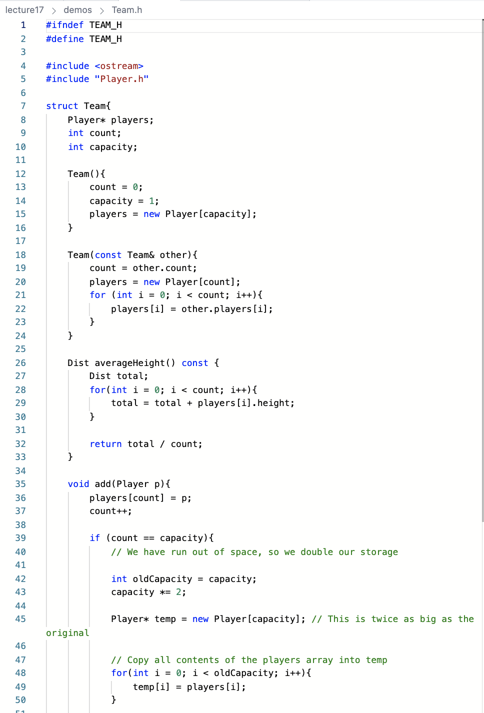 Lab: a.) Create a remove function for the Team | Chegg.com