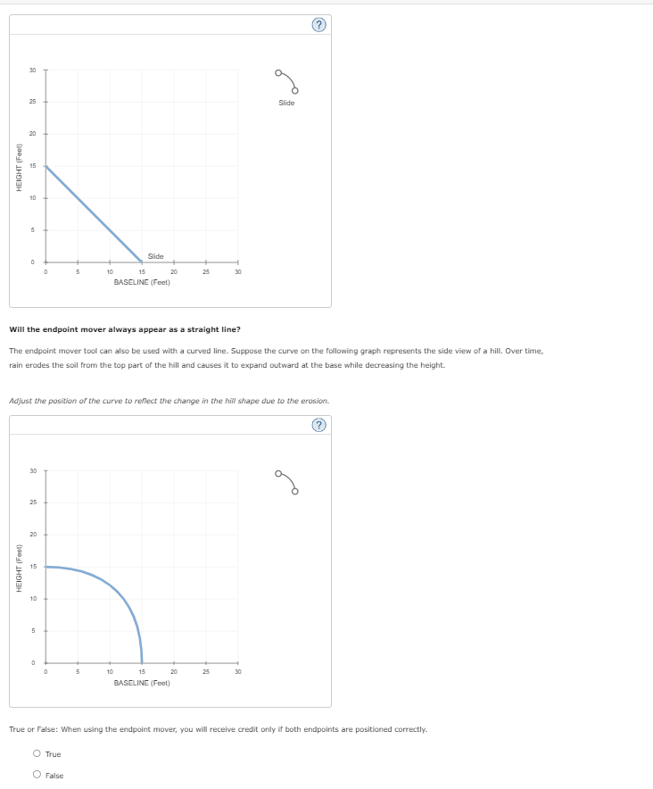 Will the endpoint mover always appear as a straight line?
The endpoint mover tool can also be used with a curved line. Suppos