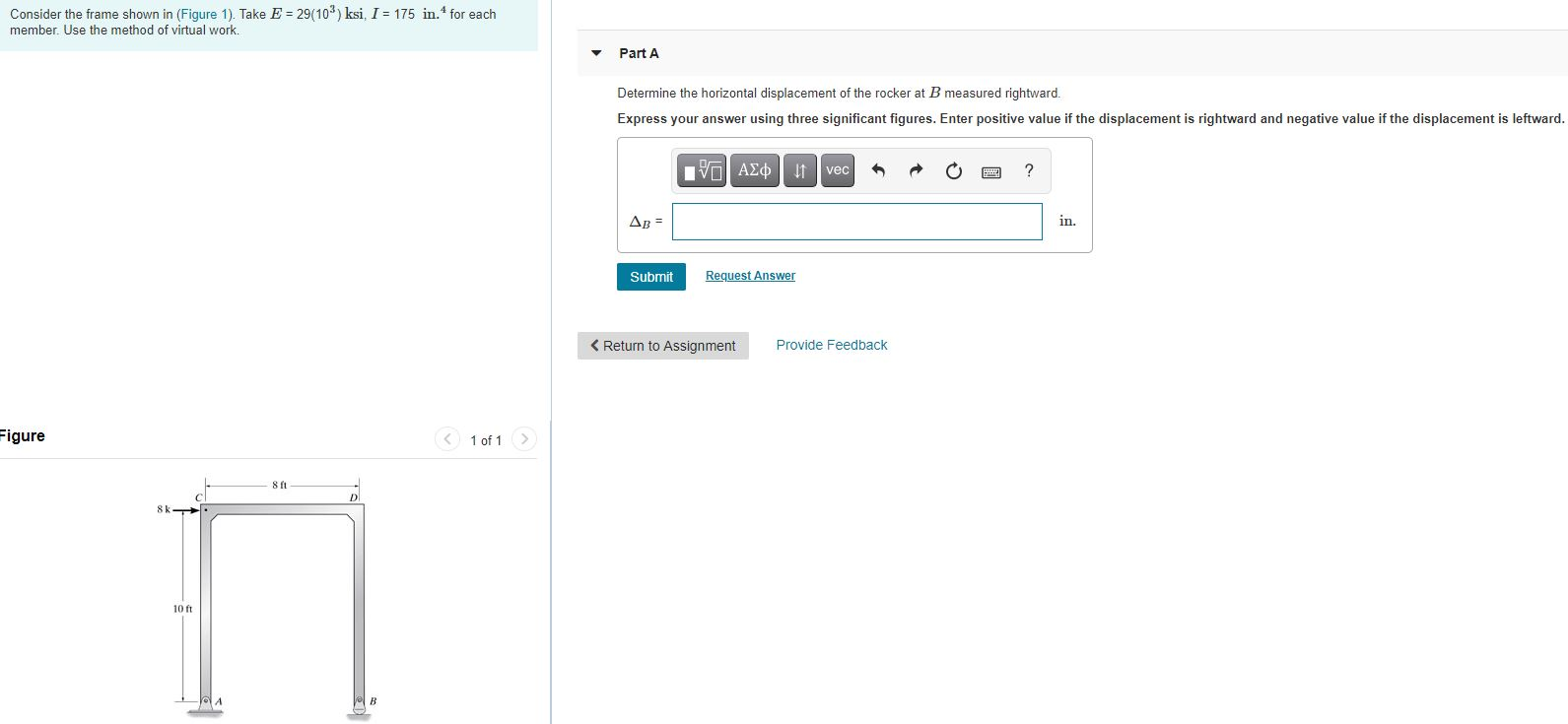 Solved Consider the frame shown in (Figure 1). Take E = | Chegg.com