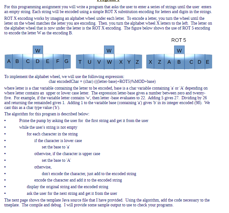 For this programming assignment you will write a | Chegg.com