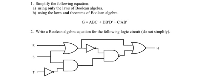 Solved Simplify the following equation: a) using only the | Chegg.com