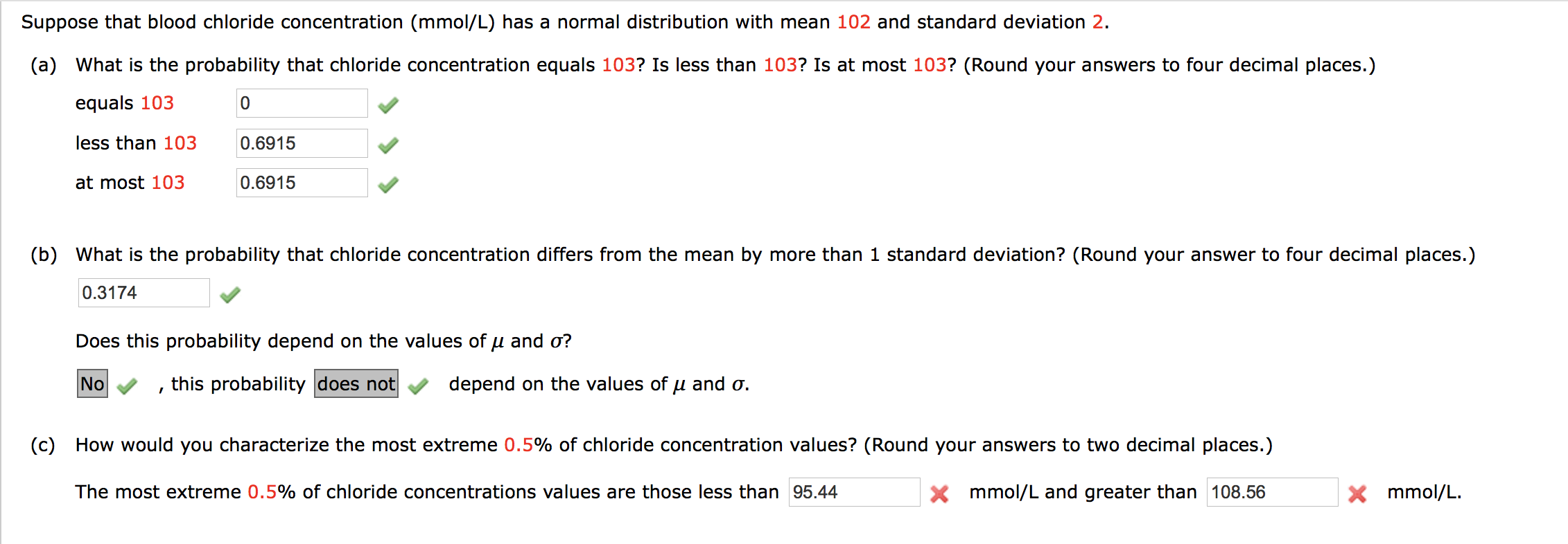 Solved Suppose That Blood Chloride Concentration (mmol/L) | Chegg.com