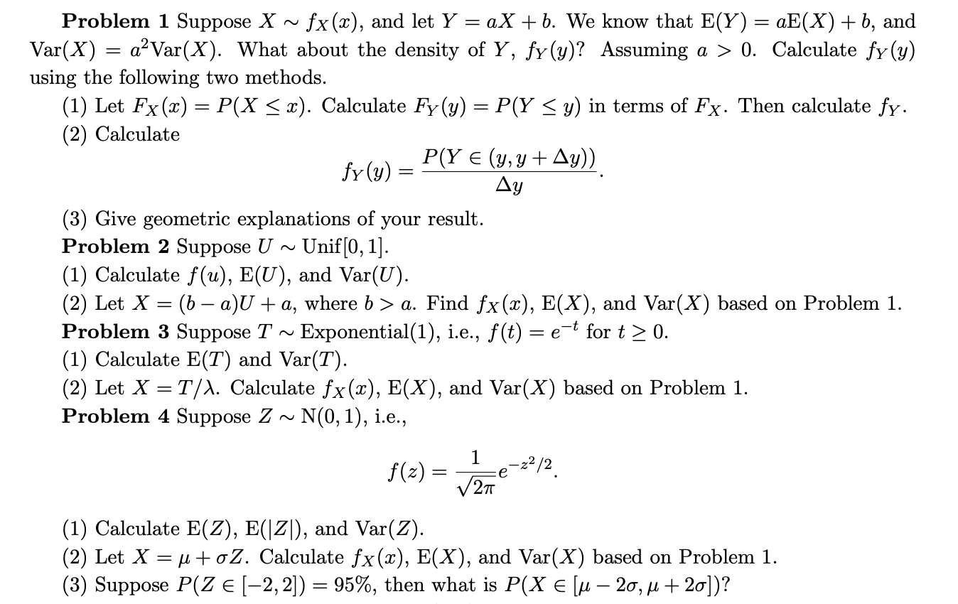 Solved Problem 1 Suppose X Fx X And Let Y Ax B W Chegg Com