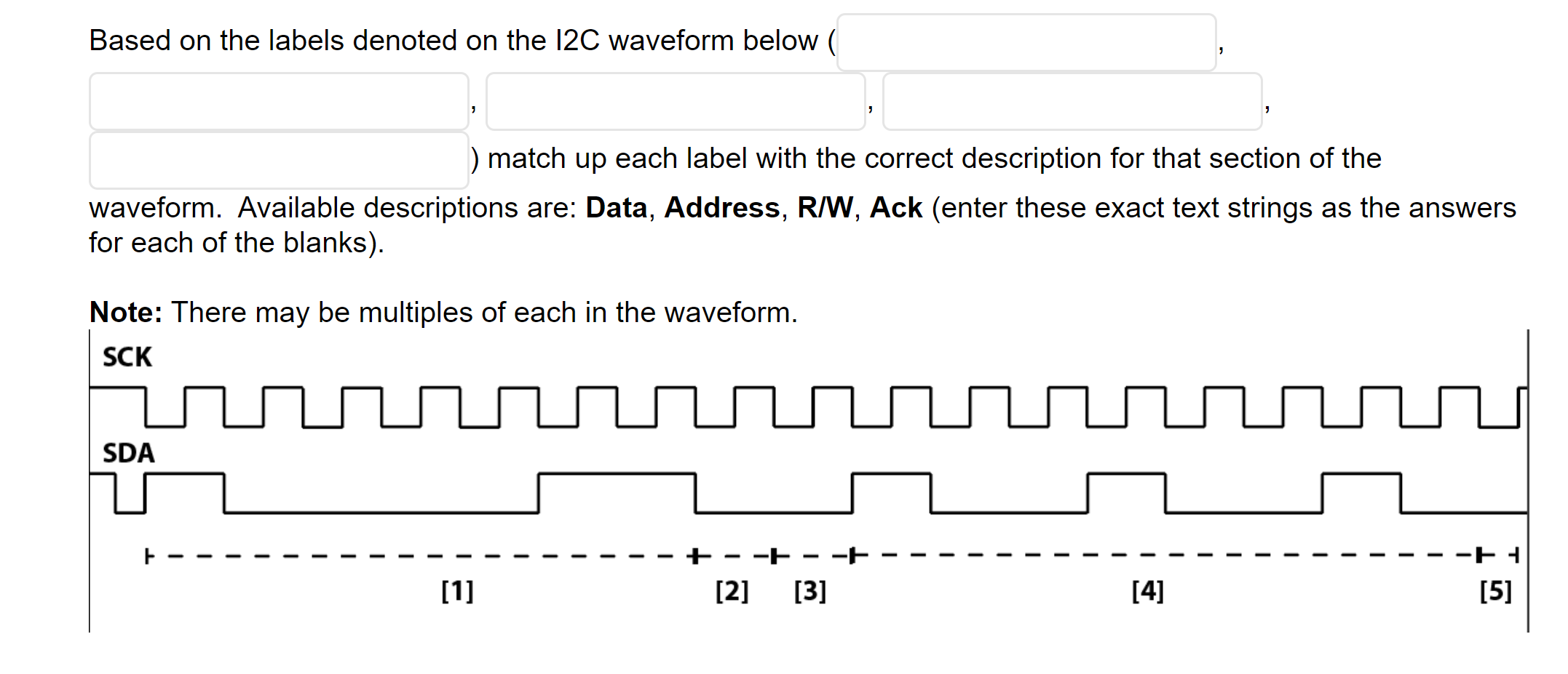 Solved Based on the labels denoted on the I2C waveform below | Chegg.com