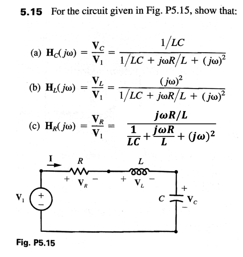 Solved 5.15 For The Circuit Given In Fig. P5.15, Show That: | Chegg.com