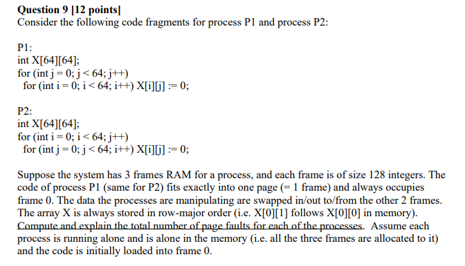 Solved Question 9 [12 points) Consider the following code | Chegg.com