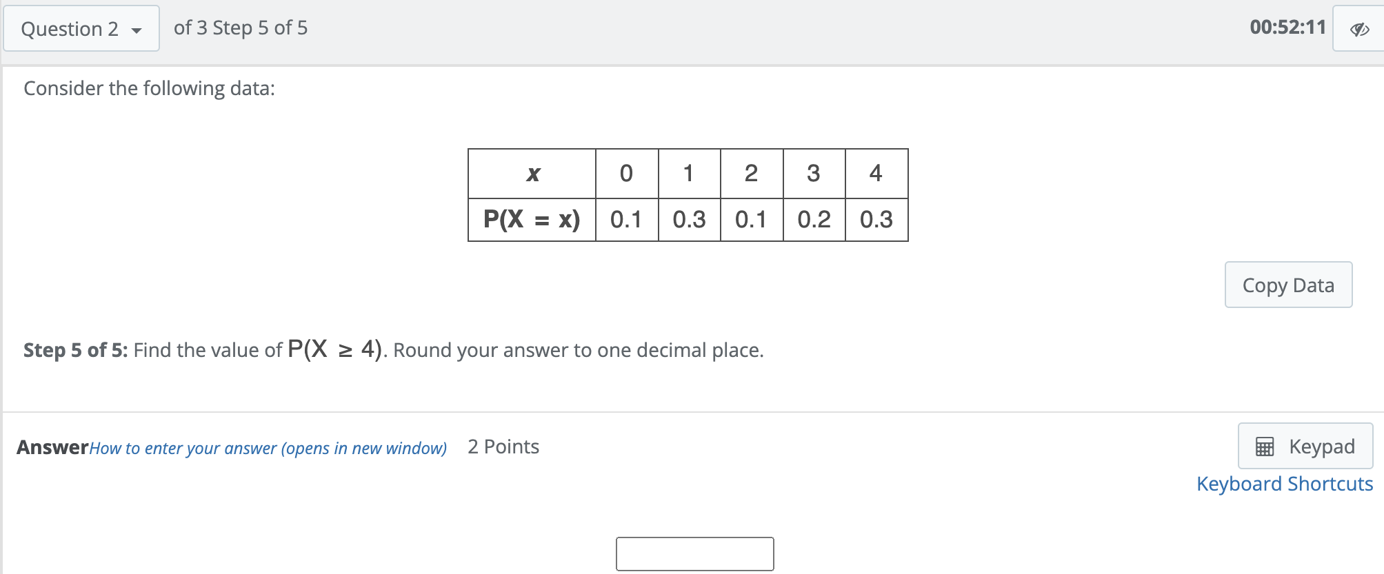 Solved Of 3 Step 4 Of 5 Consider The Following Data Step 4 1855